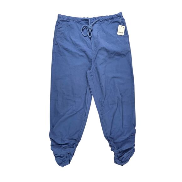 Free People Light Parachute Pants Womens XS Blue Baggy Jogger Cotton 90s Slouch - Picture 1 of 8